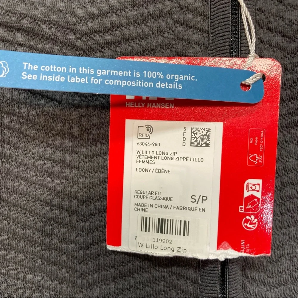 NWT Helly Hansen Jacket Womens Small Gray Lillo Full Zip Quilted